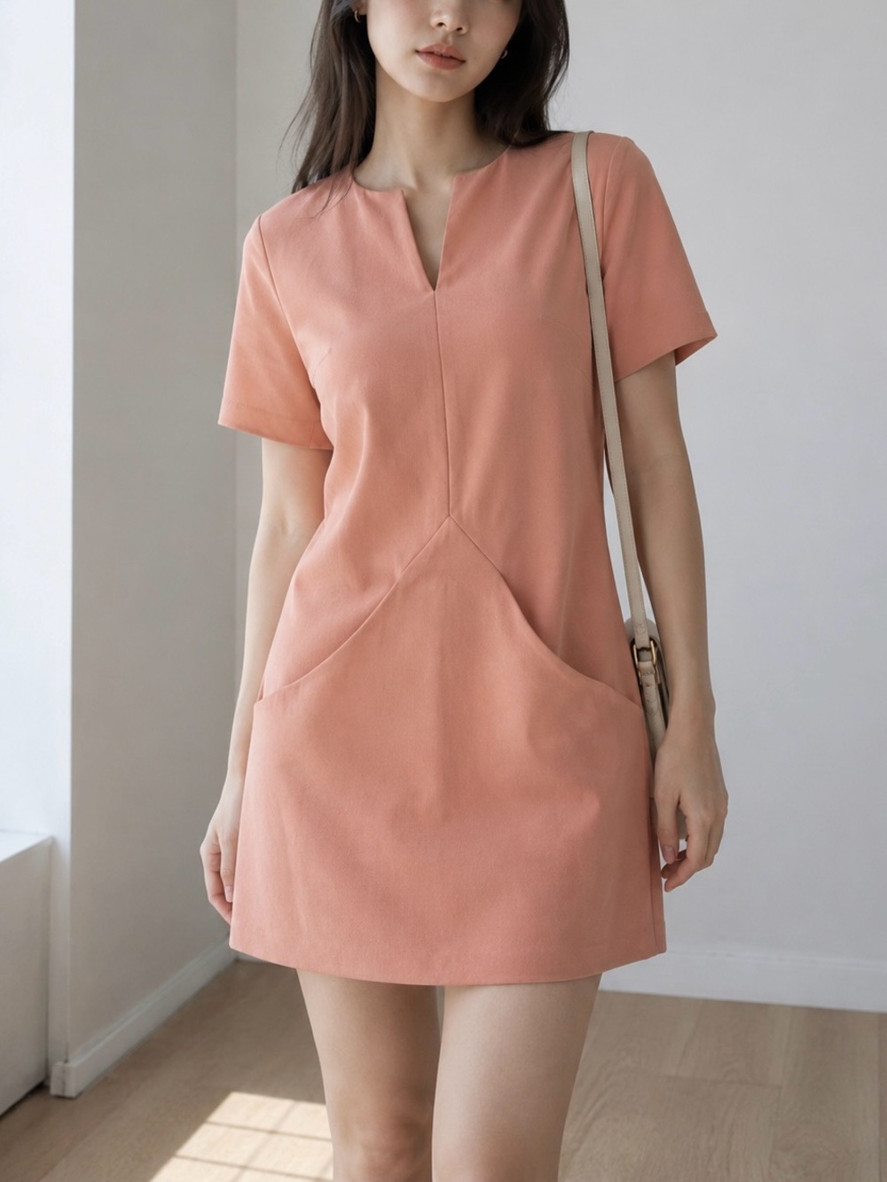 Marni Peach Short Sleeve Dress